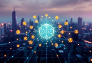 Editorial illustration for: Virtuals Protocol Holds Rank 103 as On-Chain AI Agent Infrastructure Draws Attention