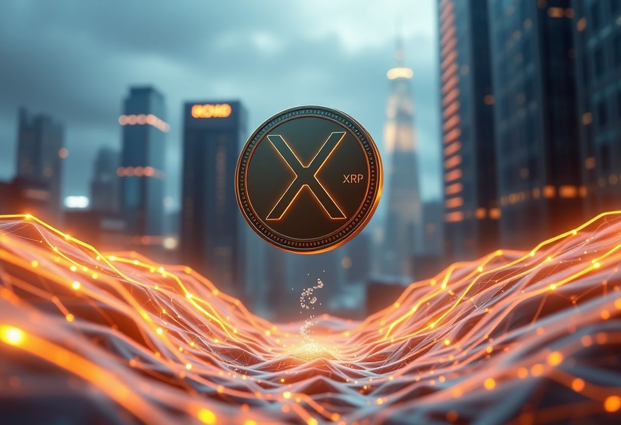 Editorial illustration for: XRP Slips 5% as Ethereum ETF Outflows Widen the Divide Between Spot Products