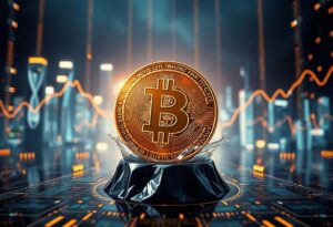 Editorial illustration for: Bitcoin Nears $60,000 as Record ETF Outflows Deepen Worst Week